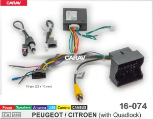 ������ Peugeot  (all with Quadlock) canbus 16-074