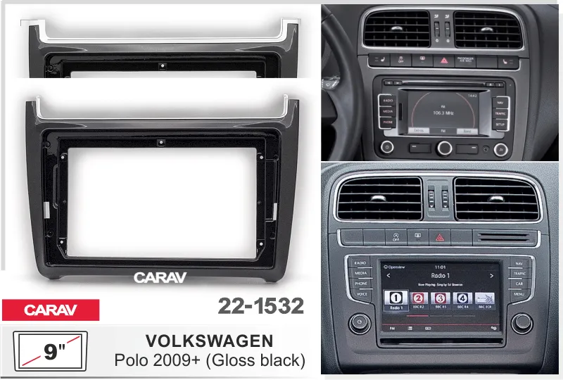 ���������� ����� VW Polo 2009+ (black) 9* ������ 22-1532